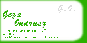 geza ondrusz business card